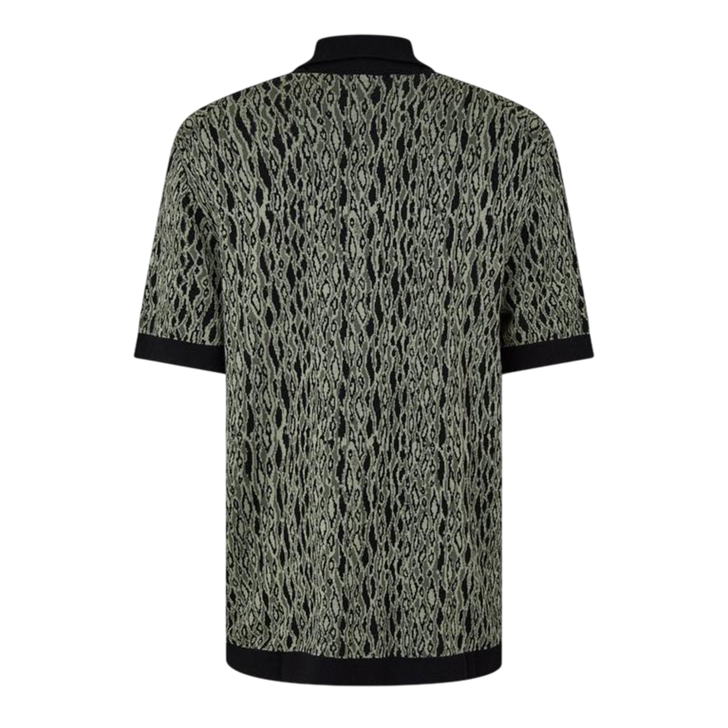 Green - Back - Hugo Mens Knitted Regular Short-Sleeved Shirt