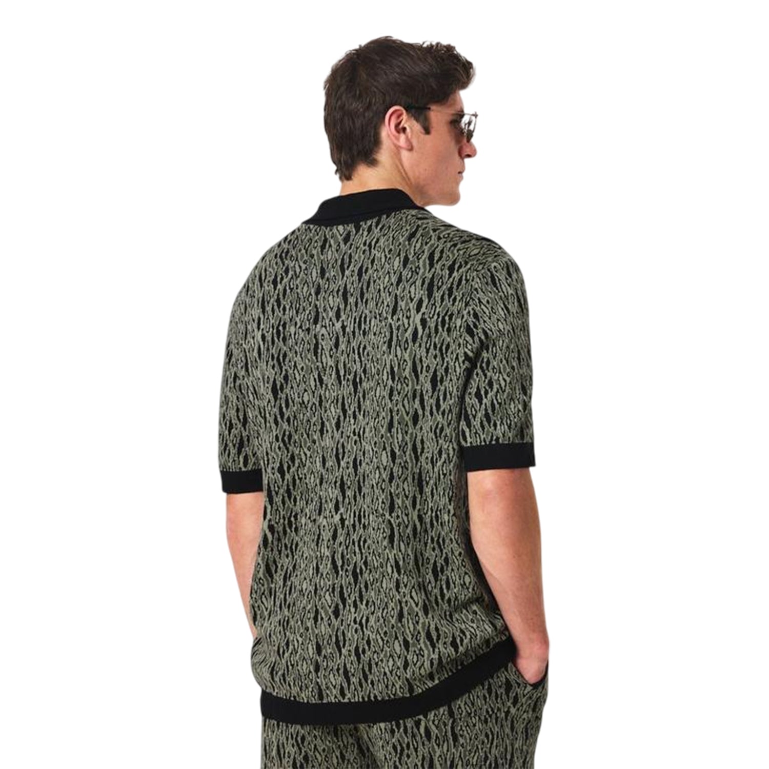 Green - Lifestyle - Hugo Mens Knitted Regular Short-Sleeved Shirt