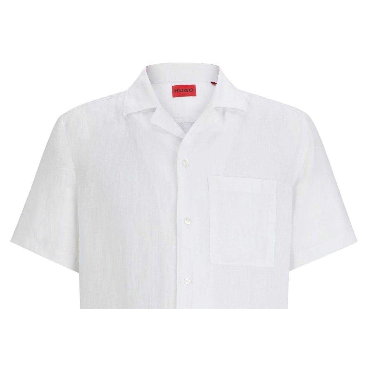 White - Back - Hugo Mens Linen Casual Shirt
