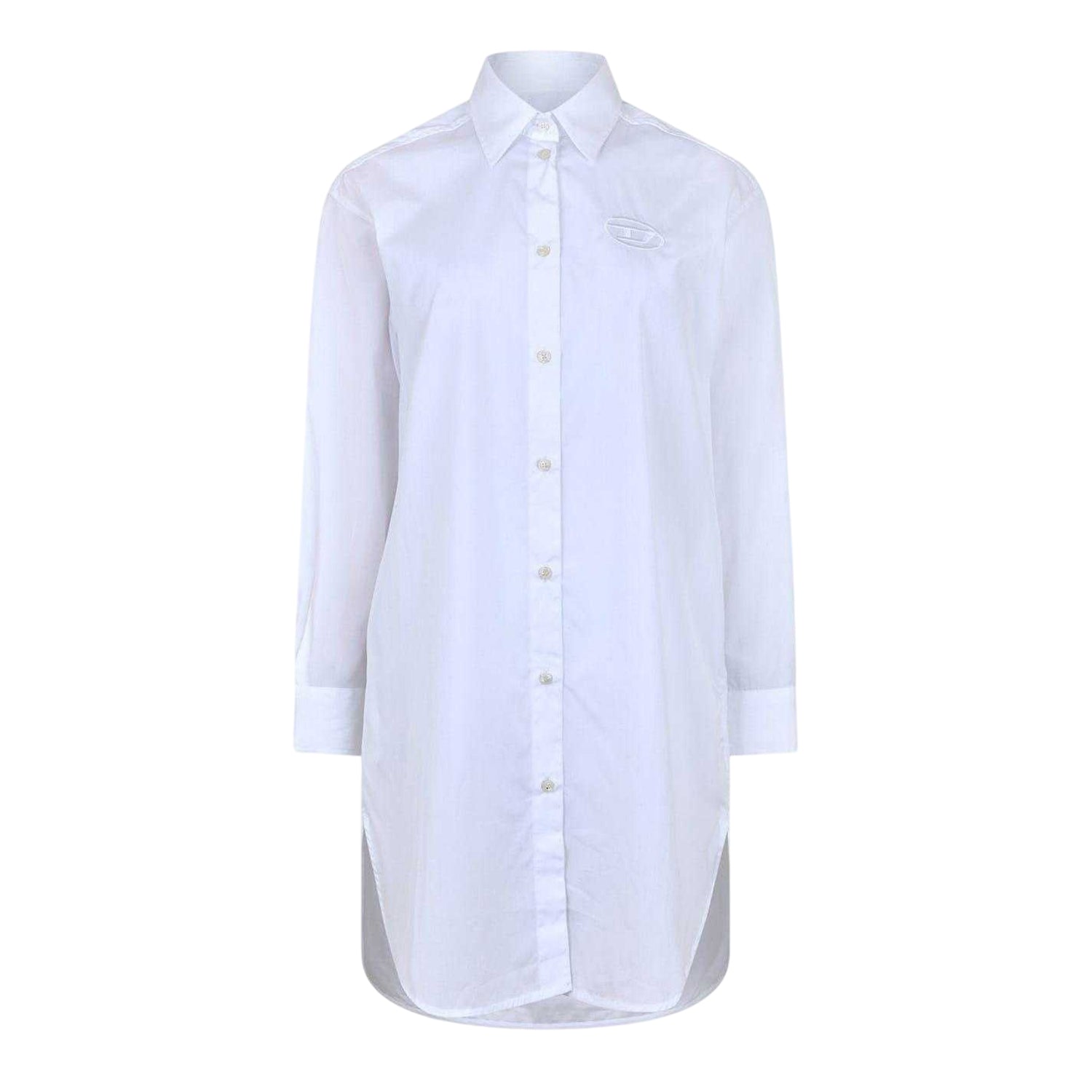 Bright White - Front - Diesel Womens-Ladies Lunar B Abito Shirt Dress