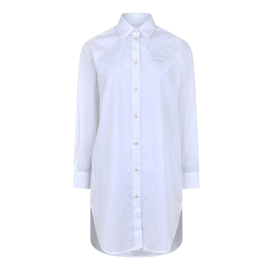 Bright White - Front - Diesel Womens-Ladies Lunar B Abito Shirt Dress