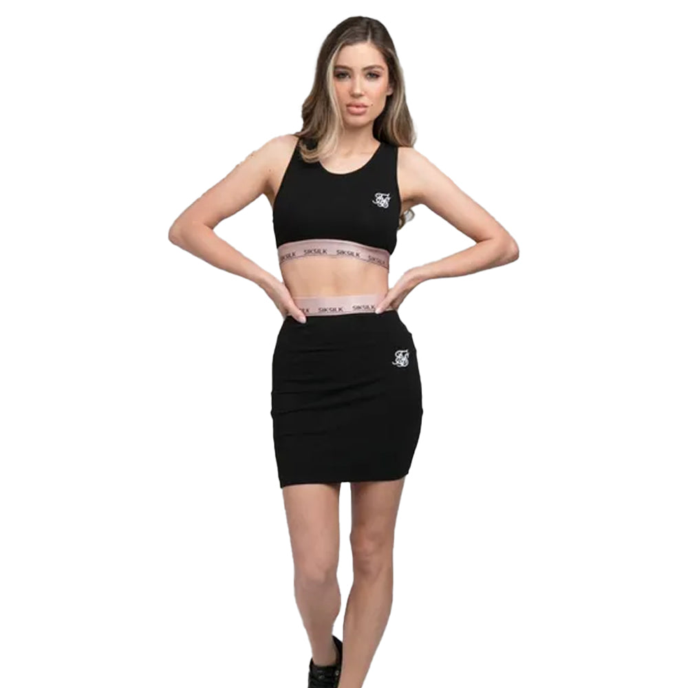 Black - Lifestyle - SikSilk Womens-Ladies Roseate Sports Bra