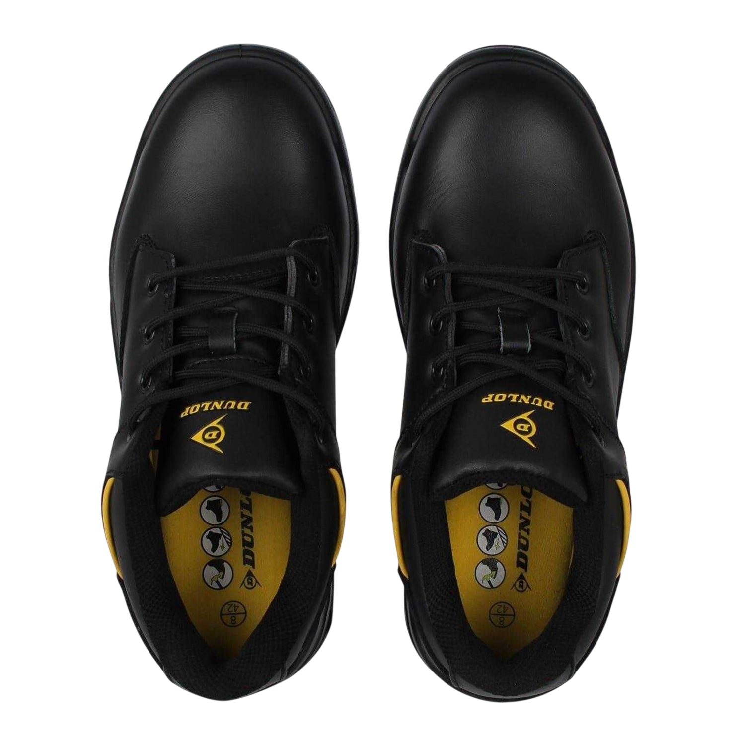 Black - Lifestyle - Dunlop Mens Kansas Leather Safety Shoes