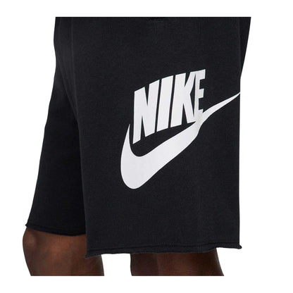 Black-White - Side - Nike Mens Club Alum Shorts