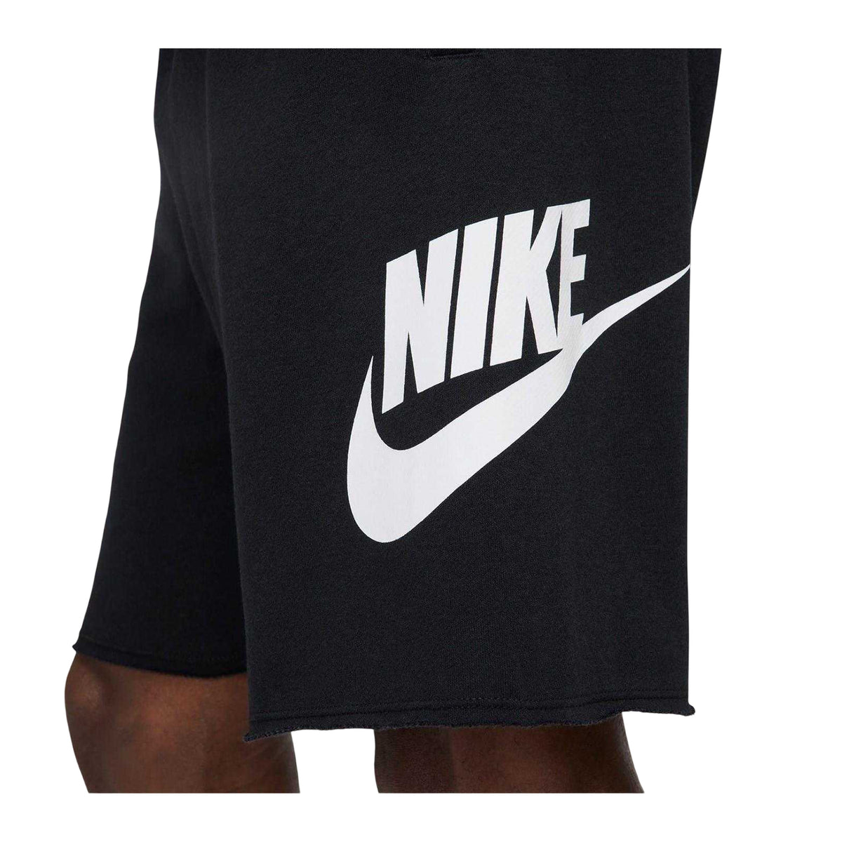Black-White - Side - Nike Mens Club Alum Shorts