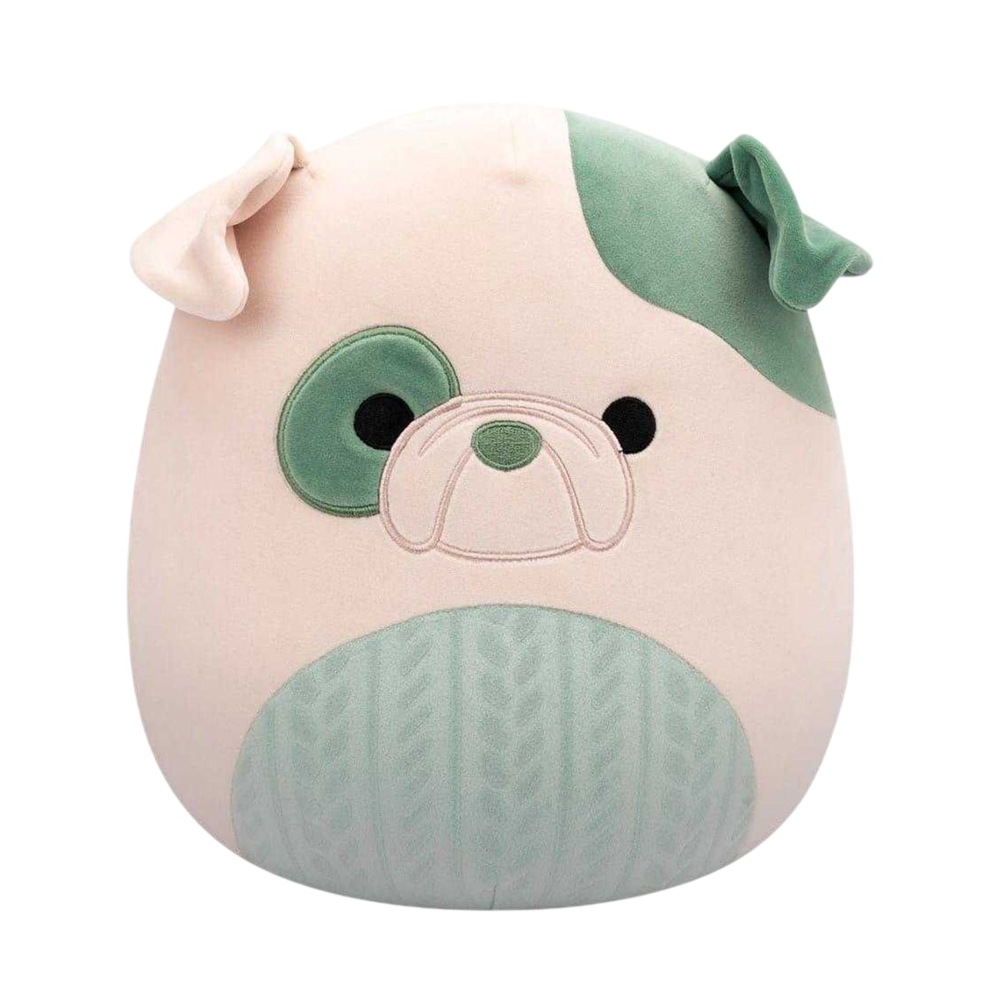 Baby Pink-Green - Front - Squishmallows Bulldog Plush Toy