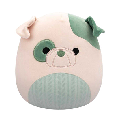 Baby Pink-Green - Front - Squishmallows Bulldog Plush Toy