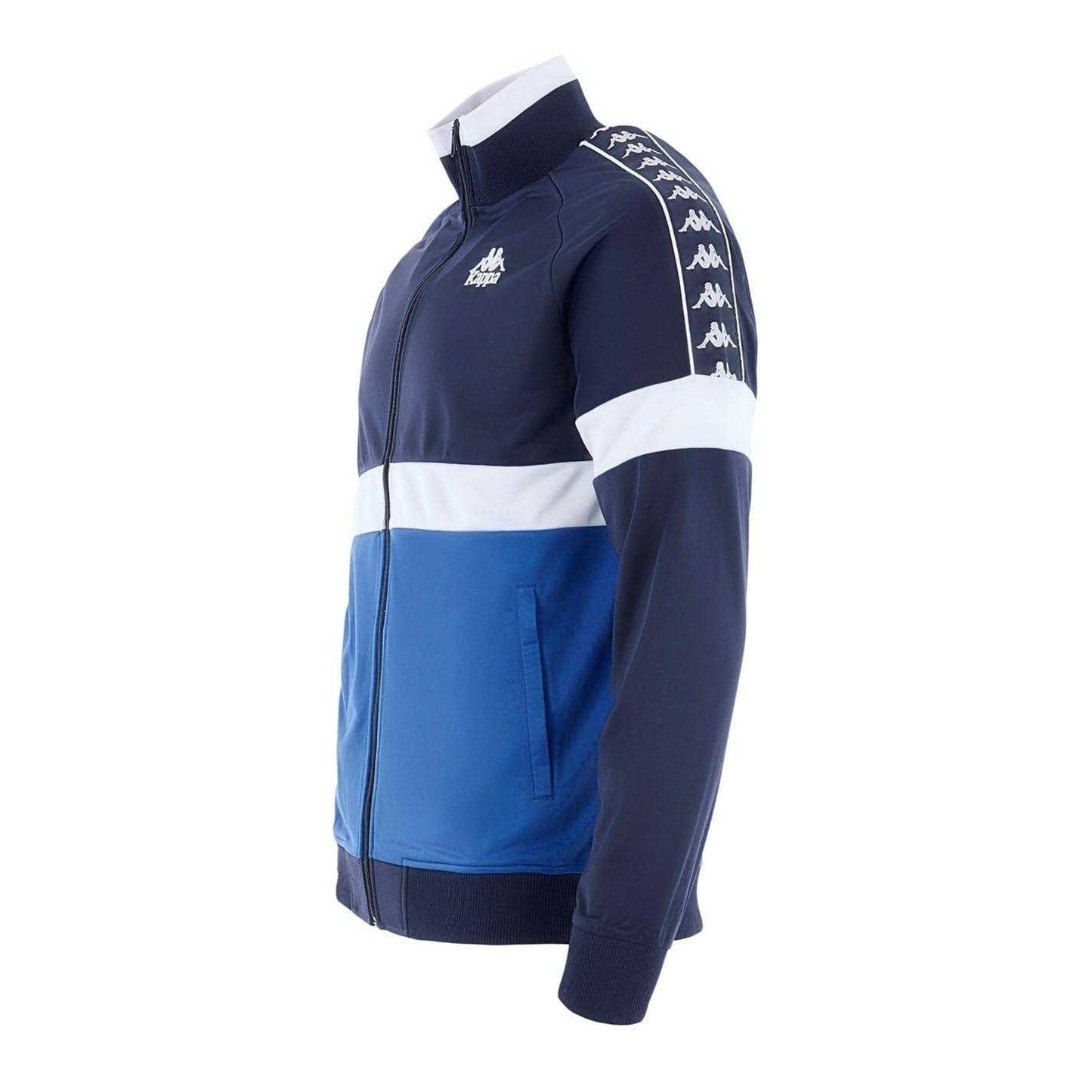Navy - Side - Kappa Mens Colour Block Regular Raglan Track Jacket