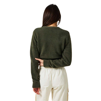Dark Khaki - Back - Jack Wills Womens-Ladies Crop Sweatshirt