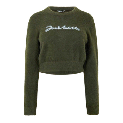 Dark Khaki - Front - Jack Wills Womens-Ladies Crop Sweatshirt
