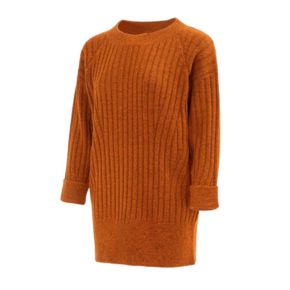 Orange - Side - Miso Womens-Ladies Acrylic Knitted Jumper