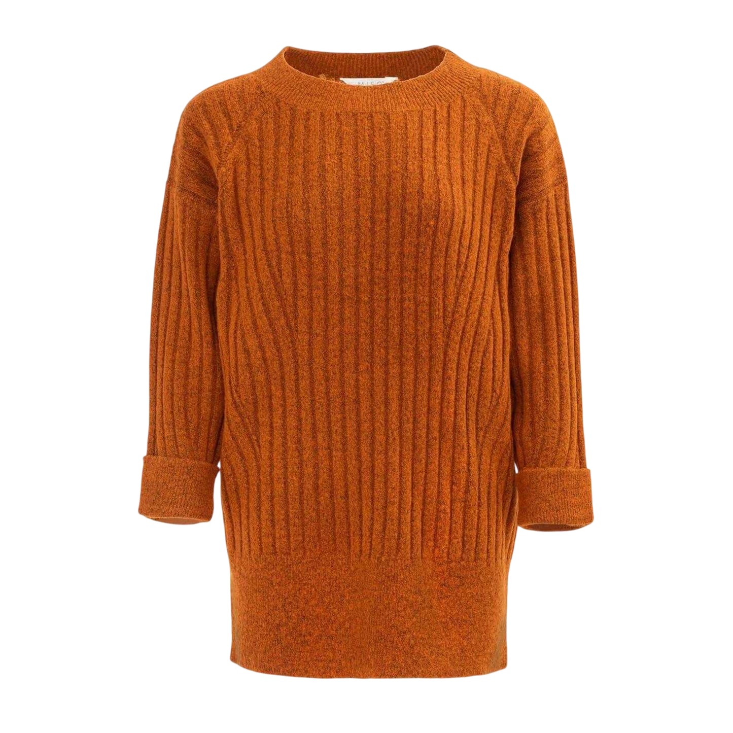 Orange - Front - Miso Womens-Ladies Acrylic Knitted Jumper