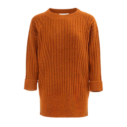 Orange - Front - Miso Womens-Ladies Acrylic Knitted Jumper