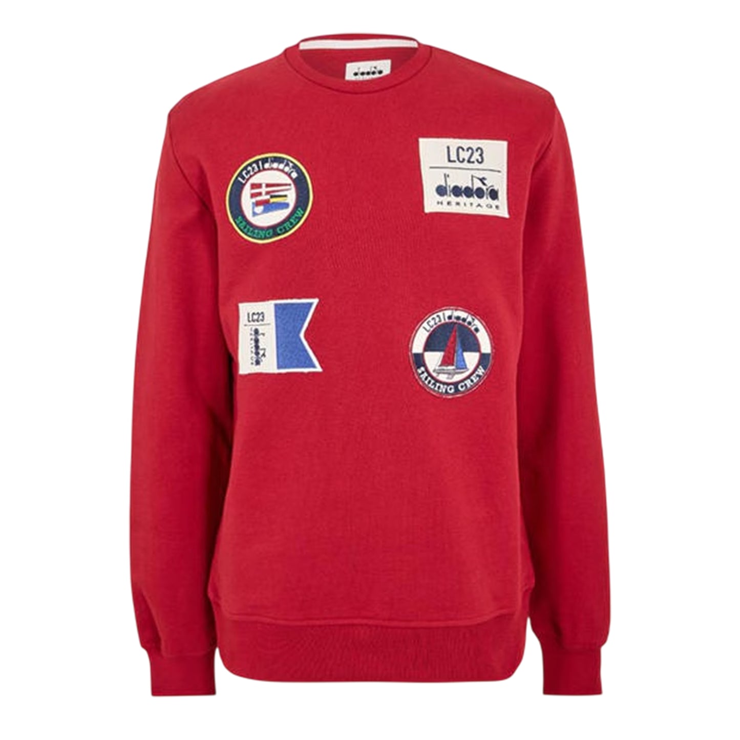 Red - Front - Diadora Mens Sailing Patch Regular Long-Sleeved Sweatshirt