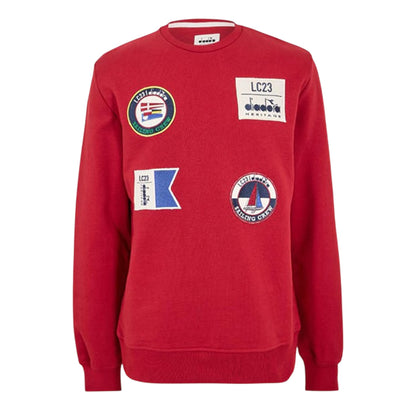 Red - Front - Diadora Mens Sailing Patch Regular Long-Sleeved Sweatshirt
