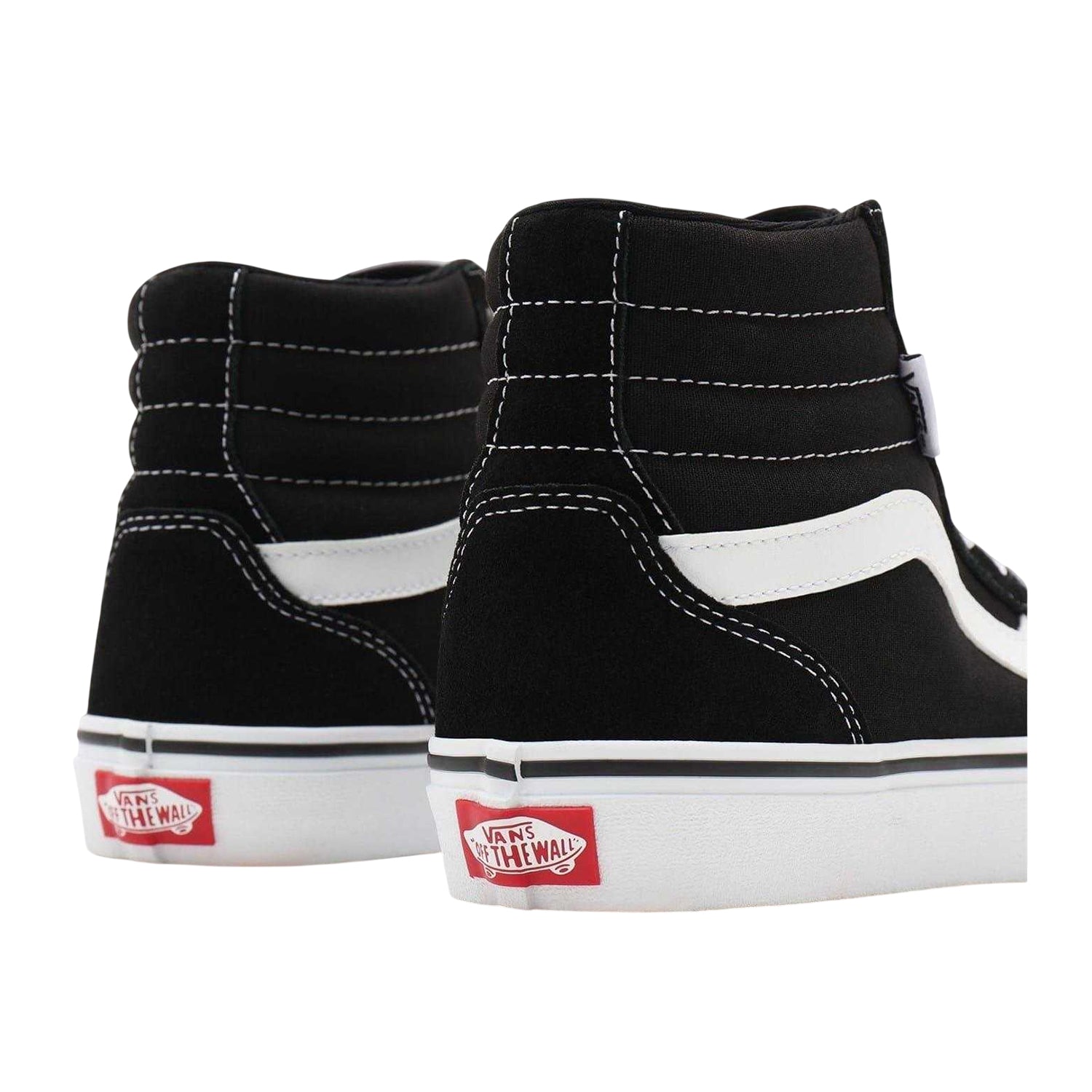 Black-White - Back - Vans Womens-Ladies Logo High Top Trainers