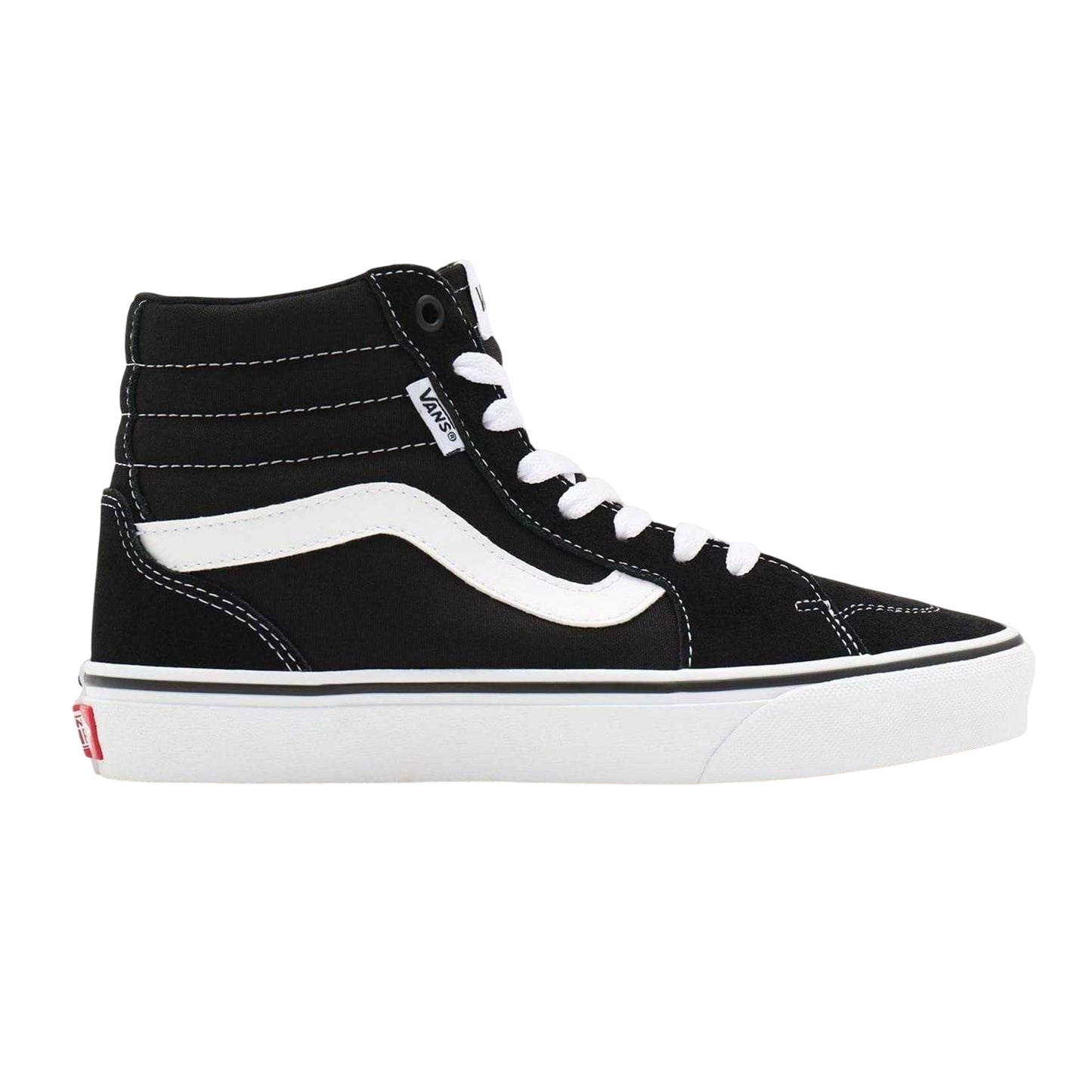 Black-White - Front - Vans Womens-Ladies Logo High Top Trainers