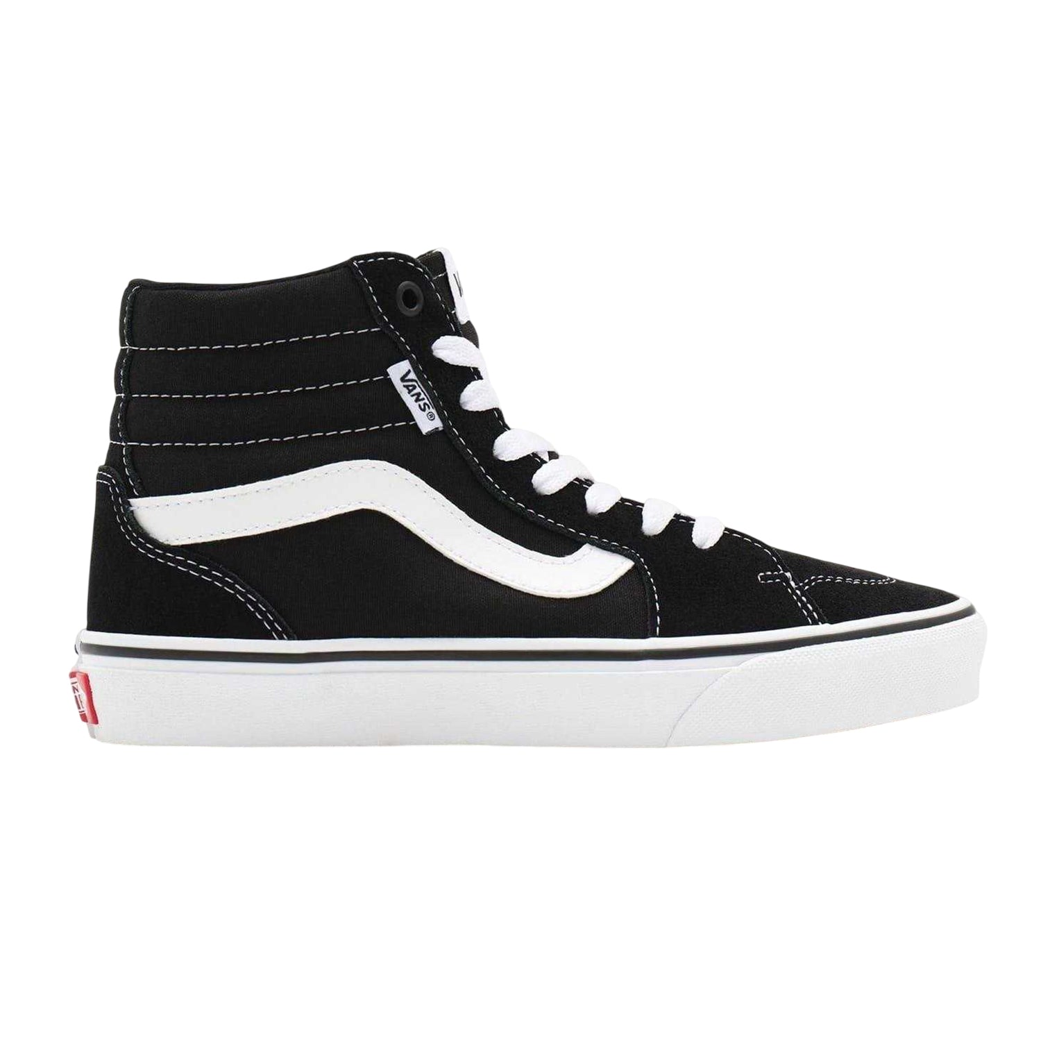 Black-White - Front - Vans Womens-Ladies Logo High Top Trainers