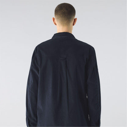 Navy - Pack Shot - Pretty Green Mens Corduroy Overshirt