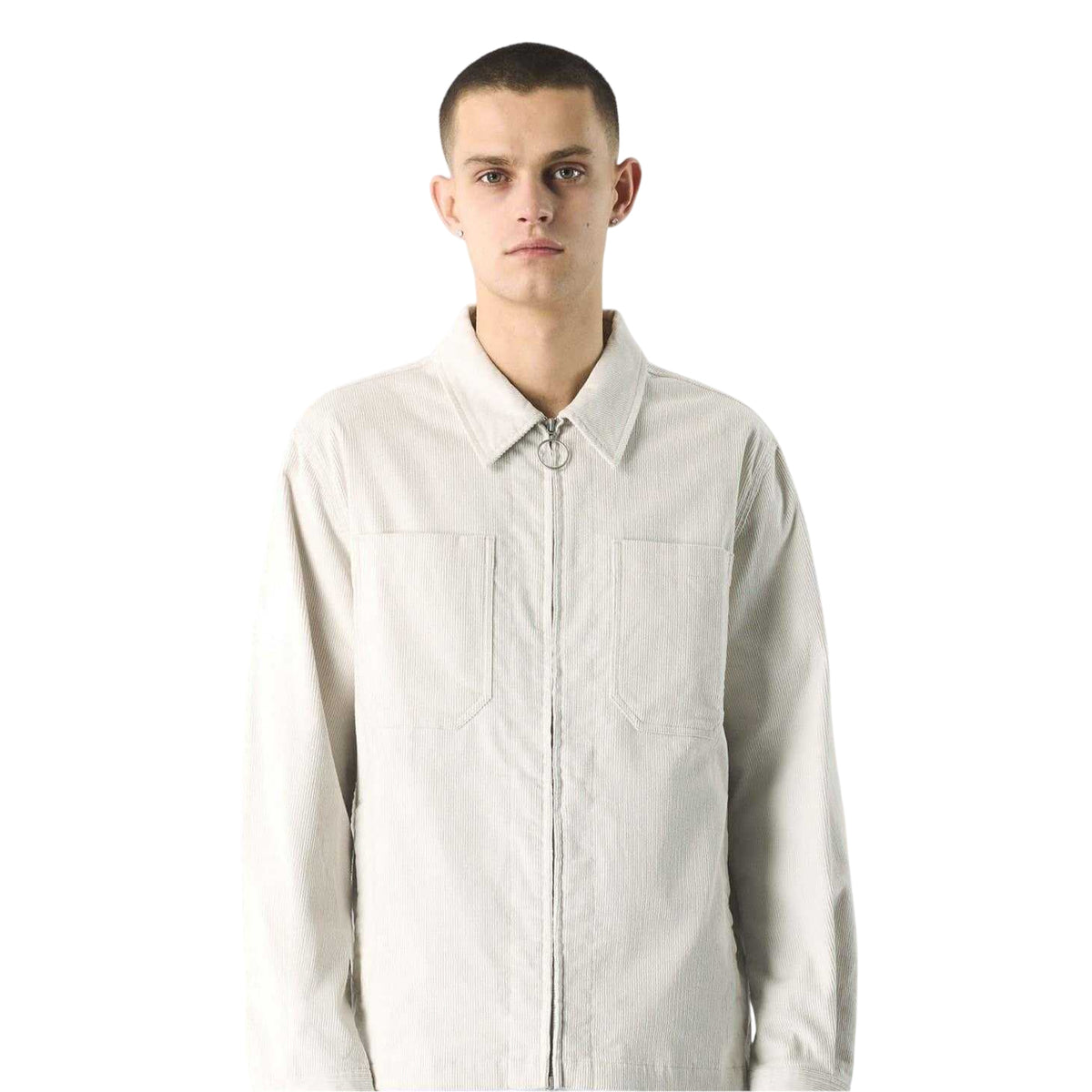 Stone - Side - Pretty Green Mens Corduroy Overshirt