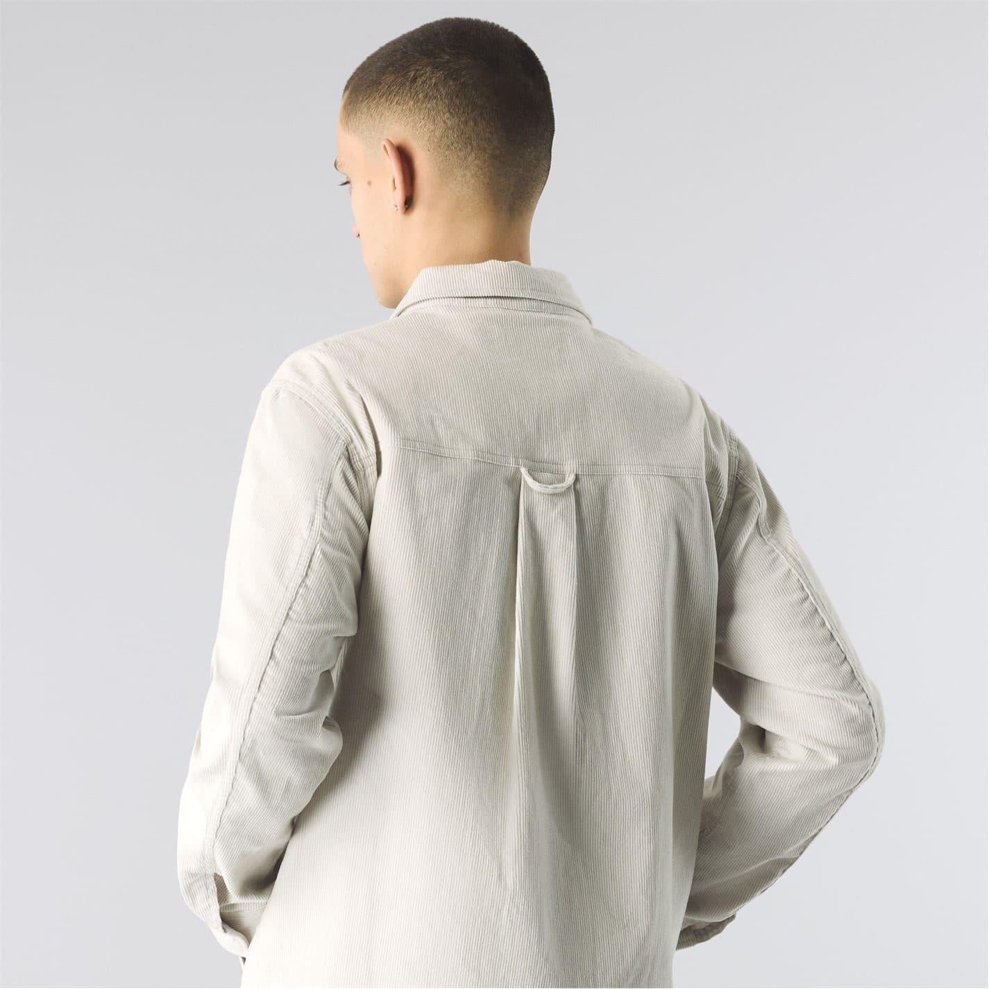 Stone - Side - Pretty Green Mens Corduroy Overshirt
