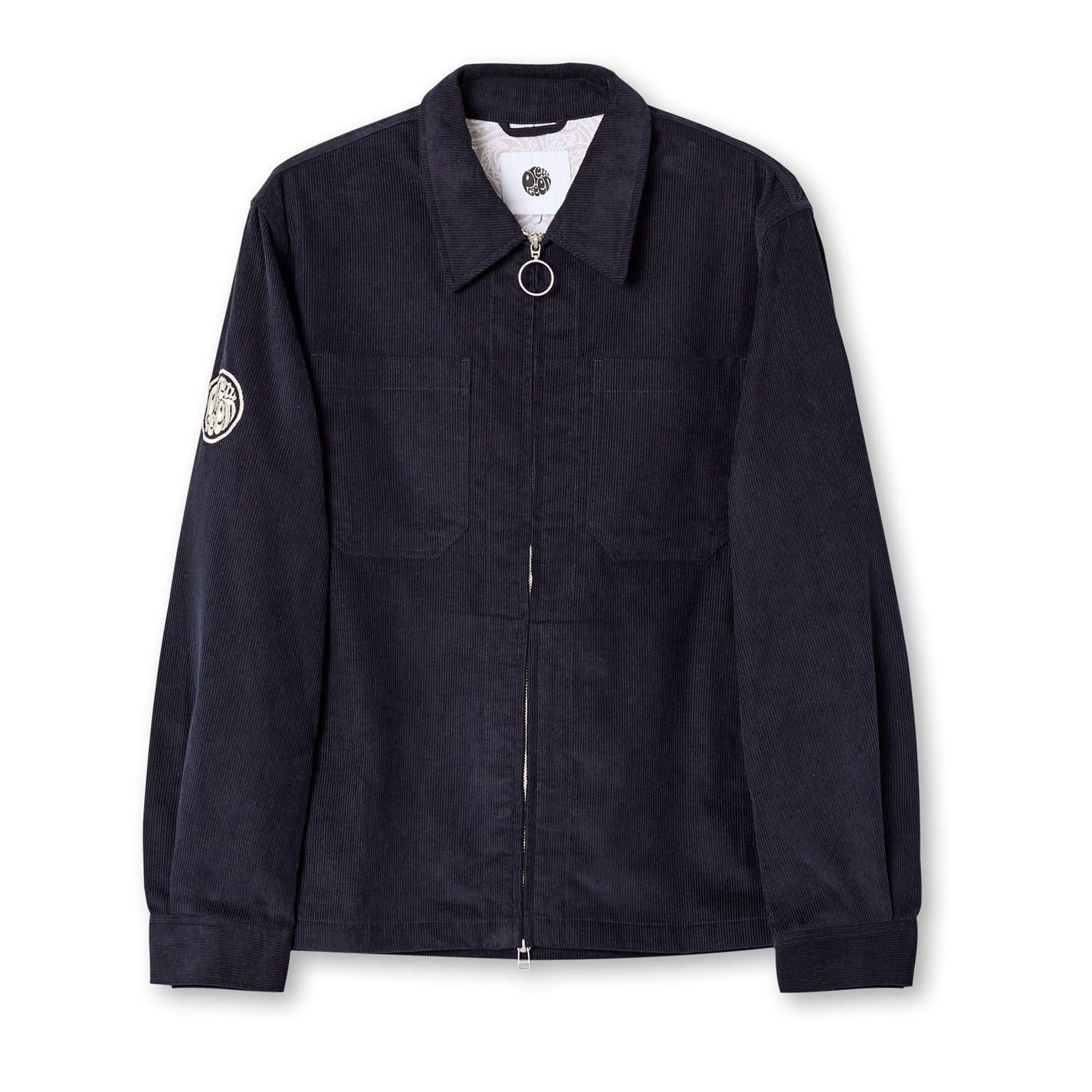 Navy - Front - Pretty Green Mens Corduroy Overshirt