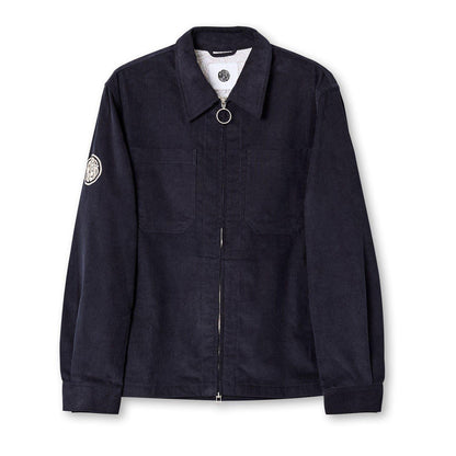 Navy - Front - Pretty Green Mens Corduroy Overshirt