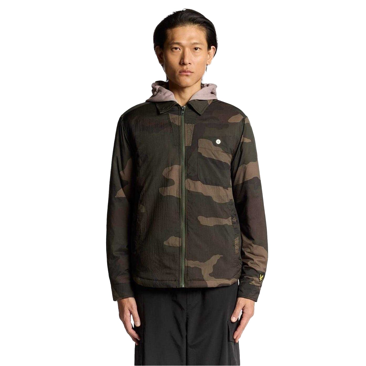 Grey Taupe - Side - Lyle & Scott Mens Camo Overshirt