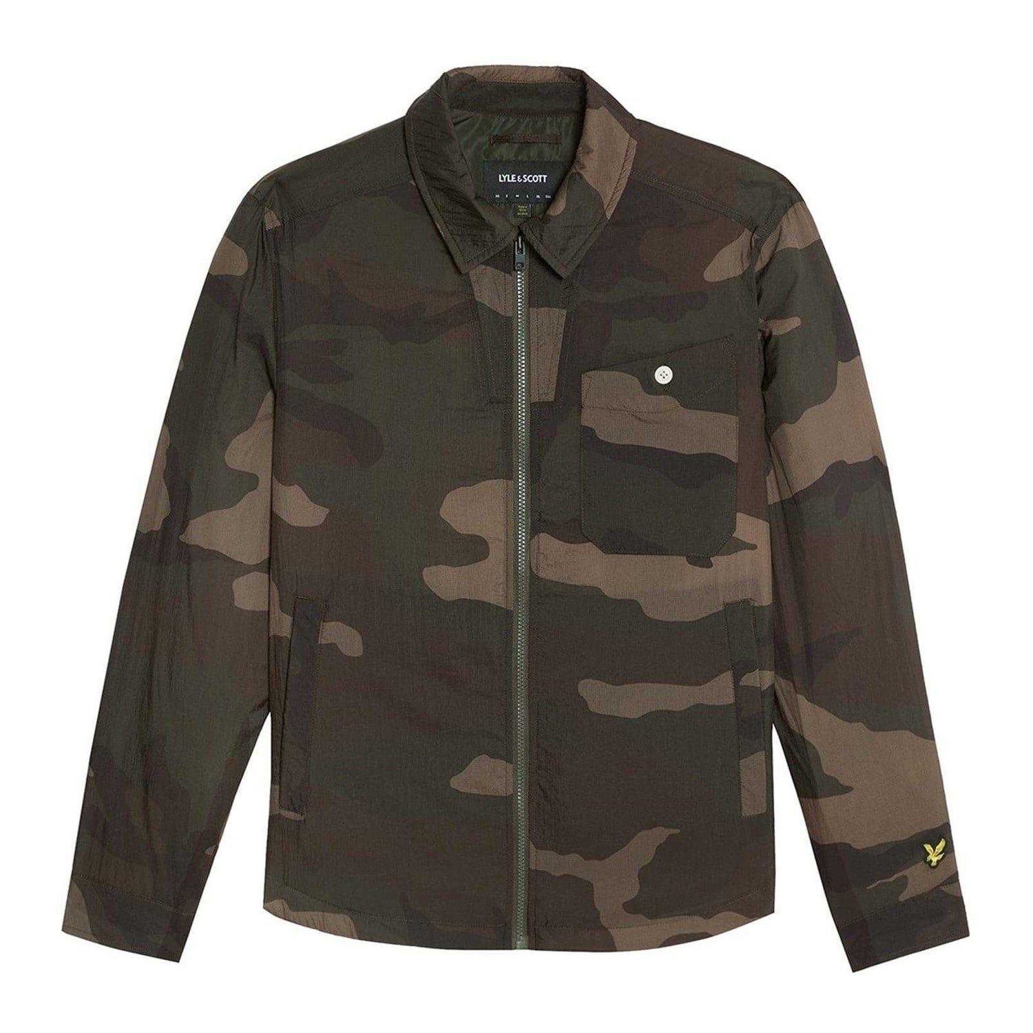 Grey Taupe - Front - Lyle & Scott Mens Camo Overshirt