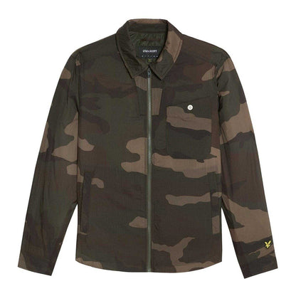 Grey Taupe - Front - Lyle & Scott Mens Camo Overshirt