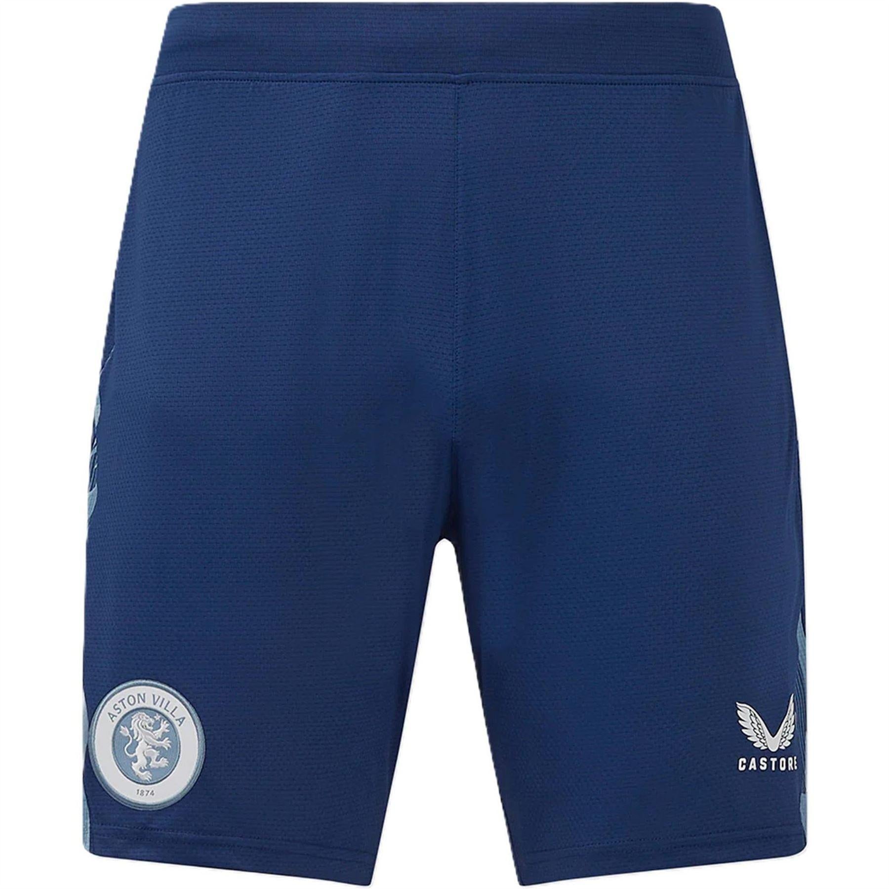 Blue - Front - Castore Womens-Ladies Pro Aston Villa FC Football Shorts