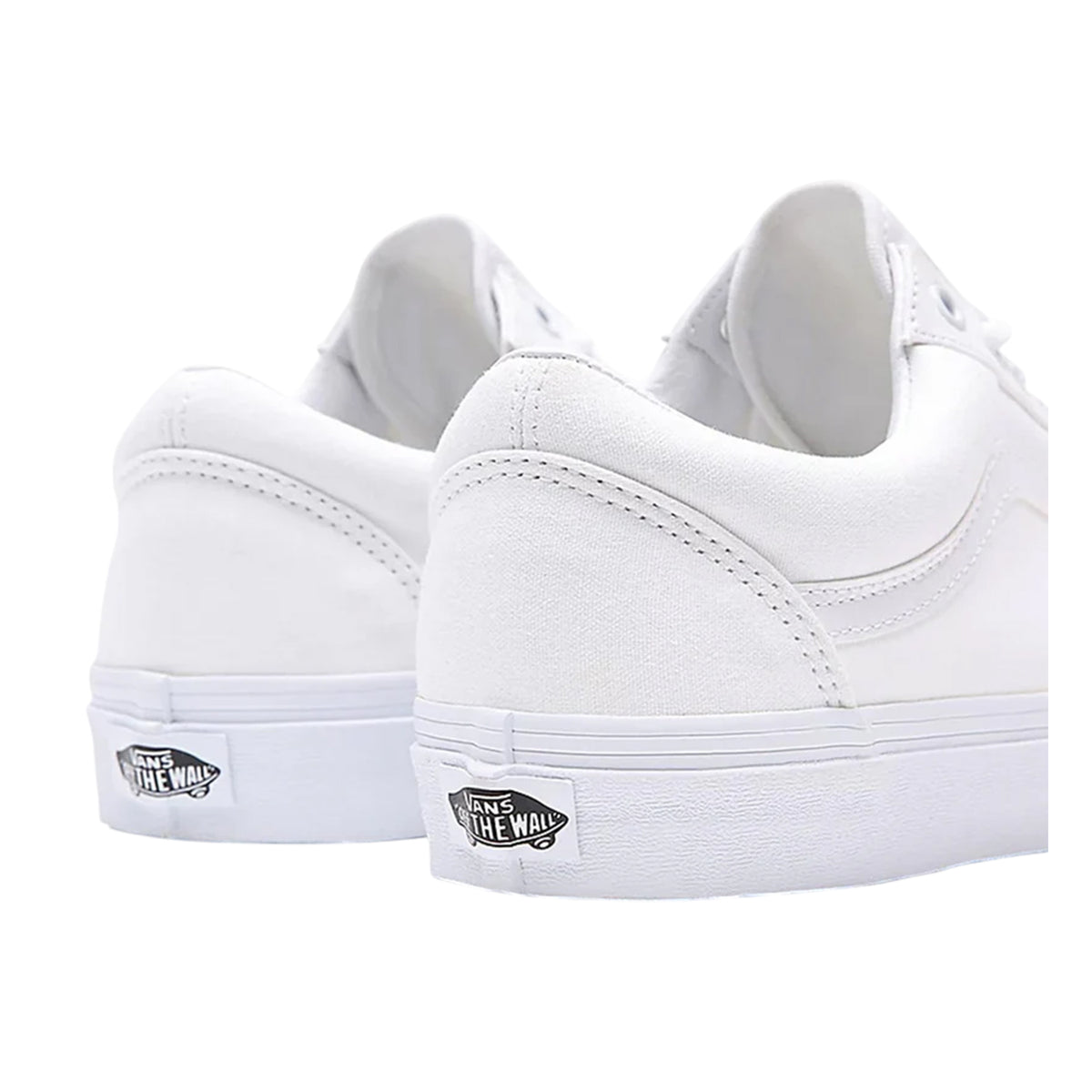 True White - Back - Vans Mens Old Skool Leather Shoes