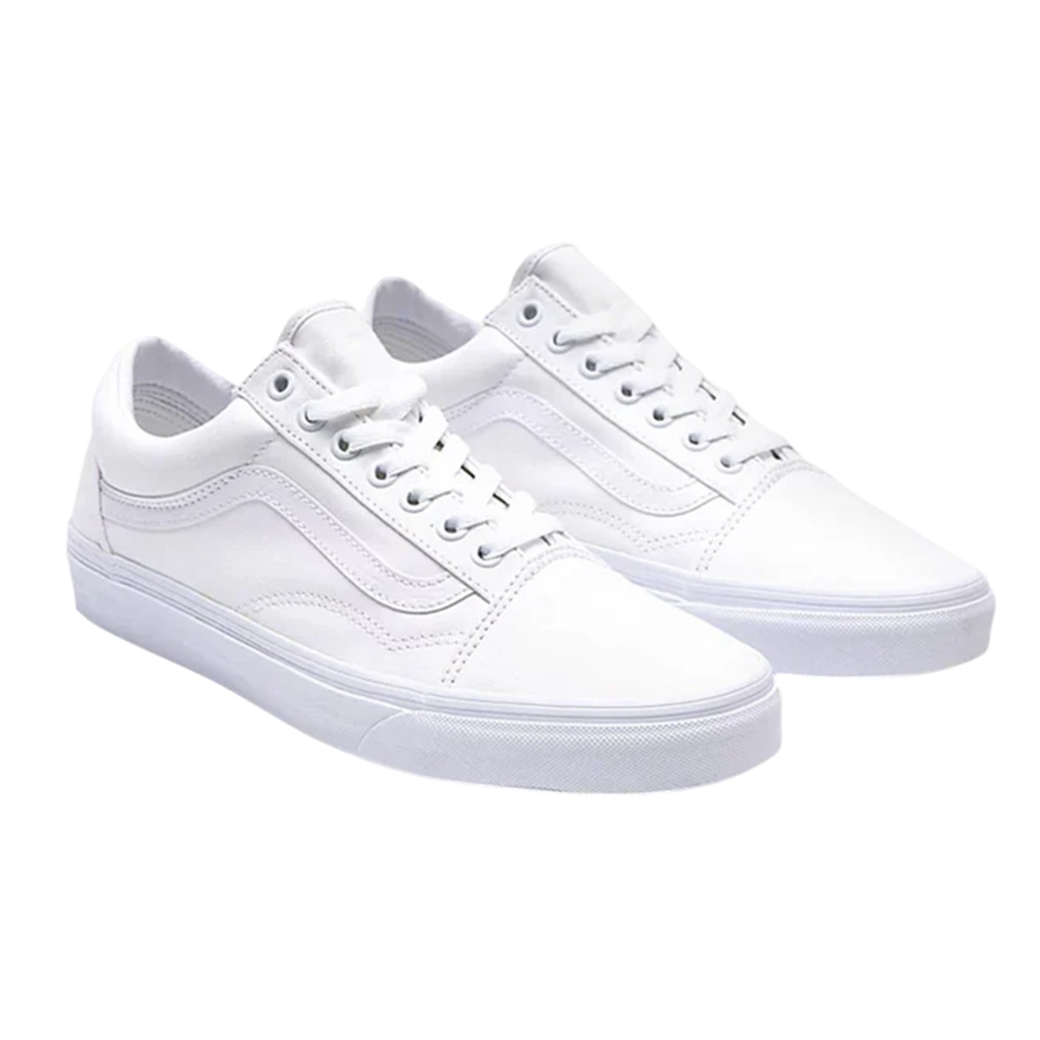 True White - Side - Vans Mens Old Skool Leather Shoes