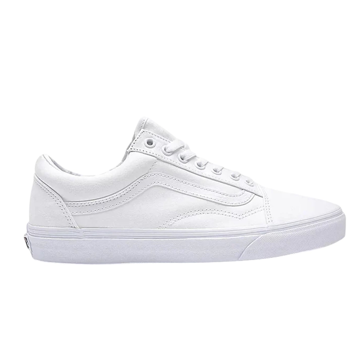 True White - Front - Vans Mens Old Skool Leather Shoes