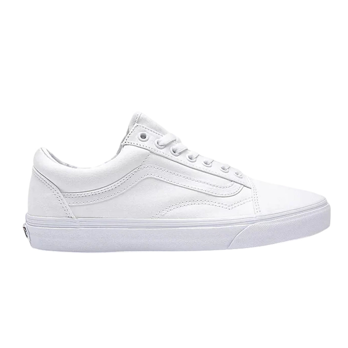 True White - Front - Vans Mens Old Skool Leather Shoes