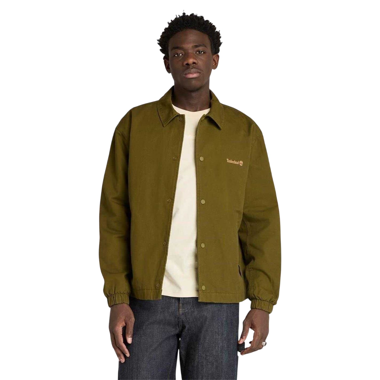 Dark Olive - Side - Timberland Mens Coach Overshirt