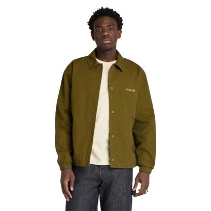 Dark Olive - Side - Timberland Mens Coach Overshirt