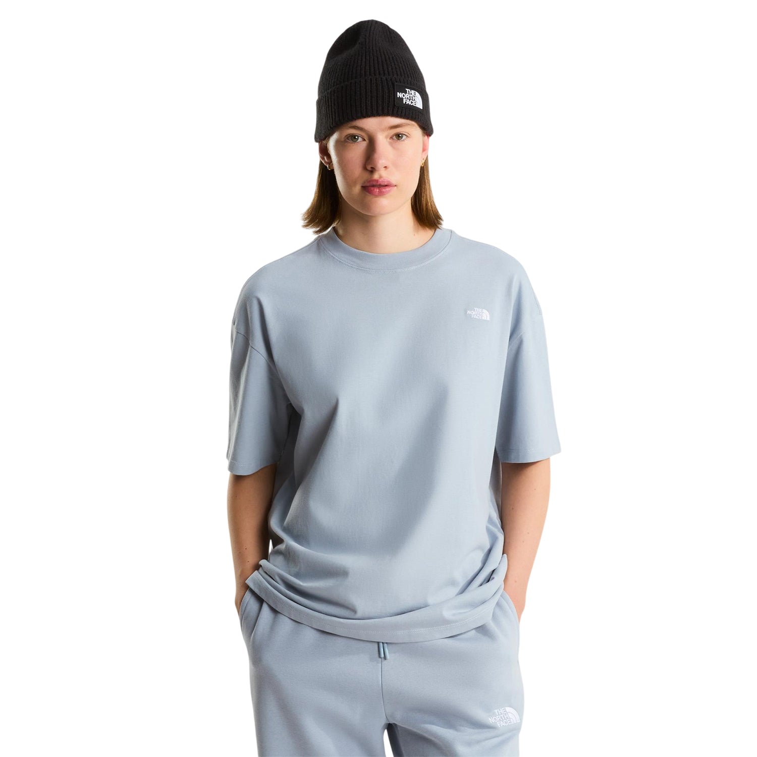 Frost Grey - Side - The North Face Womens-Ladies Essential Dome Oversized T-Shirt