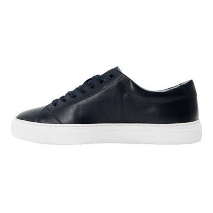 Dark Blue - Back - Boss Childrens-Kids Enlight Leather Low Cut Flat Trainers