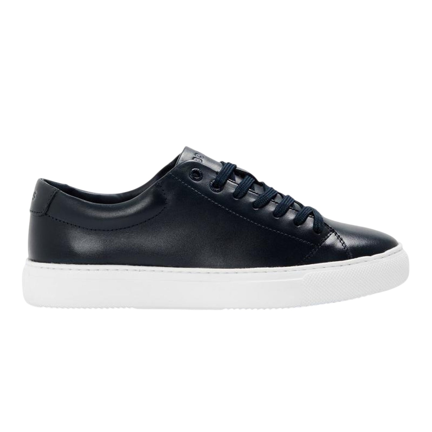 Dark Blue - Front - Boss Childrens-Kids Enlight Leather Low Cut Flat Trainers
