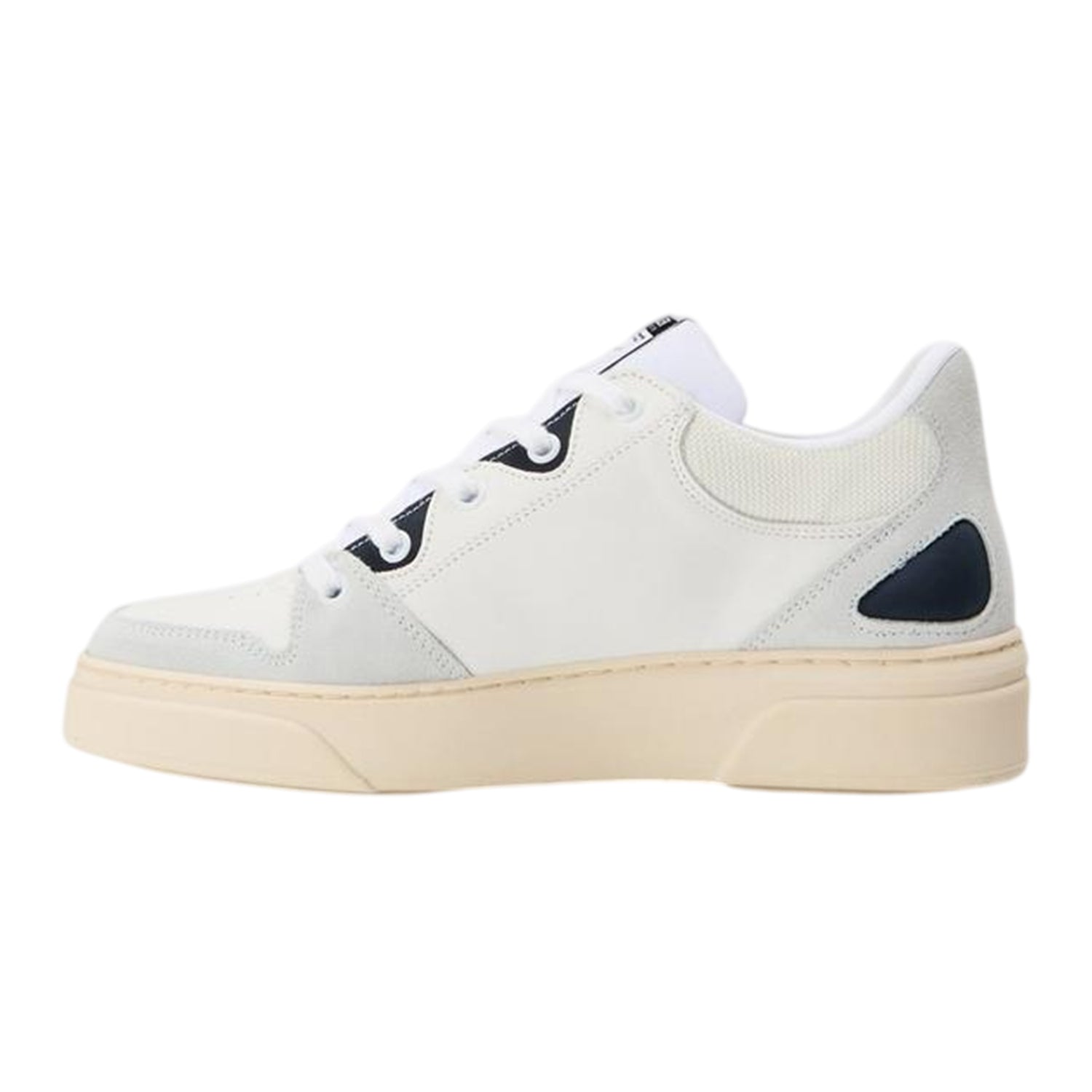 White-Navy - Back - Steve Madden Mens Kingpin Lace Up Flat Shoes