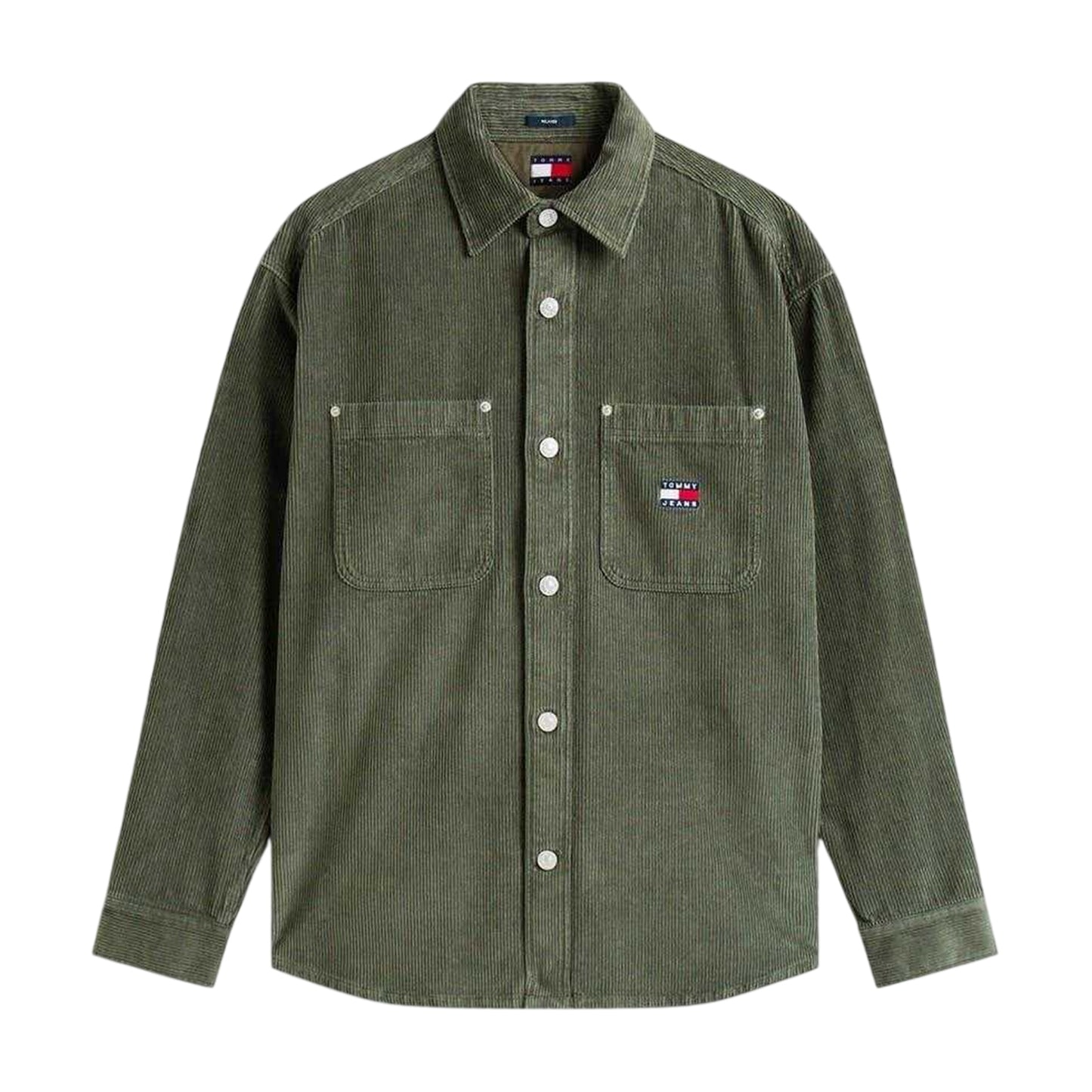 Pewter - Front - Tommy Jeans Mens Corduroy Overshirt
