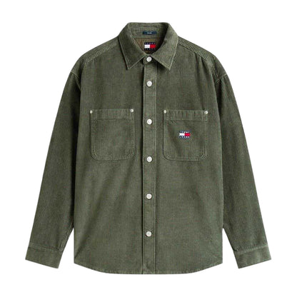 Pewter - Front - Tommy Jeans Mens Corduroy Overshirt