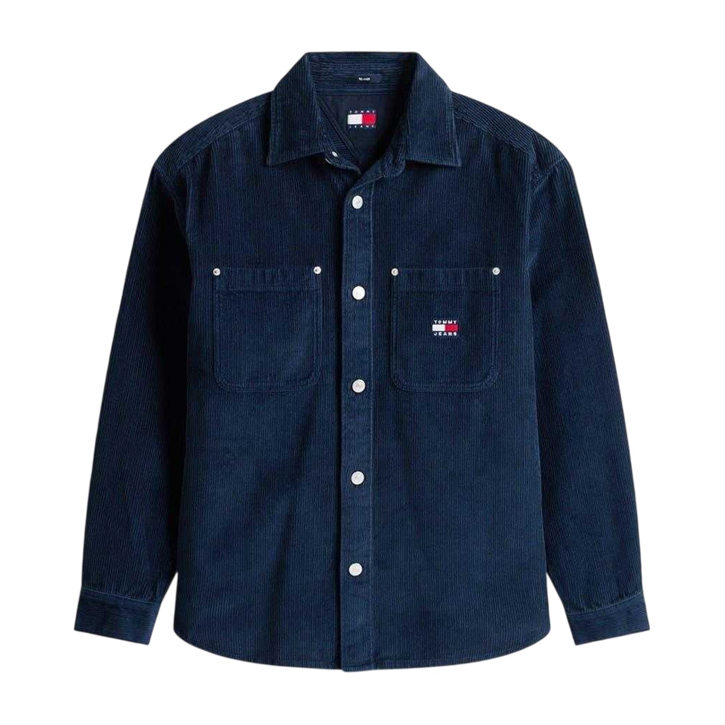 Navy - Front - Tommy Jeans Mens Corduroy Overshirt
