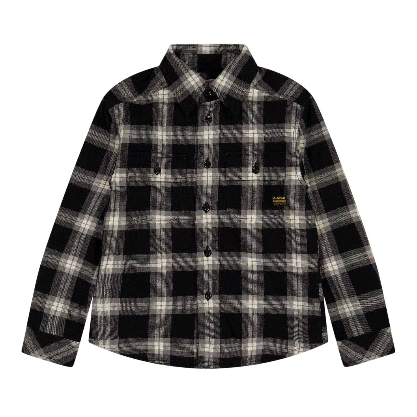 Bottle Green - Front - G-Star Childrens-Kids Plaid Overshirt