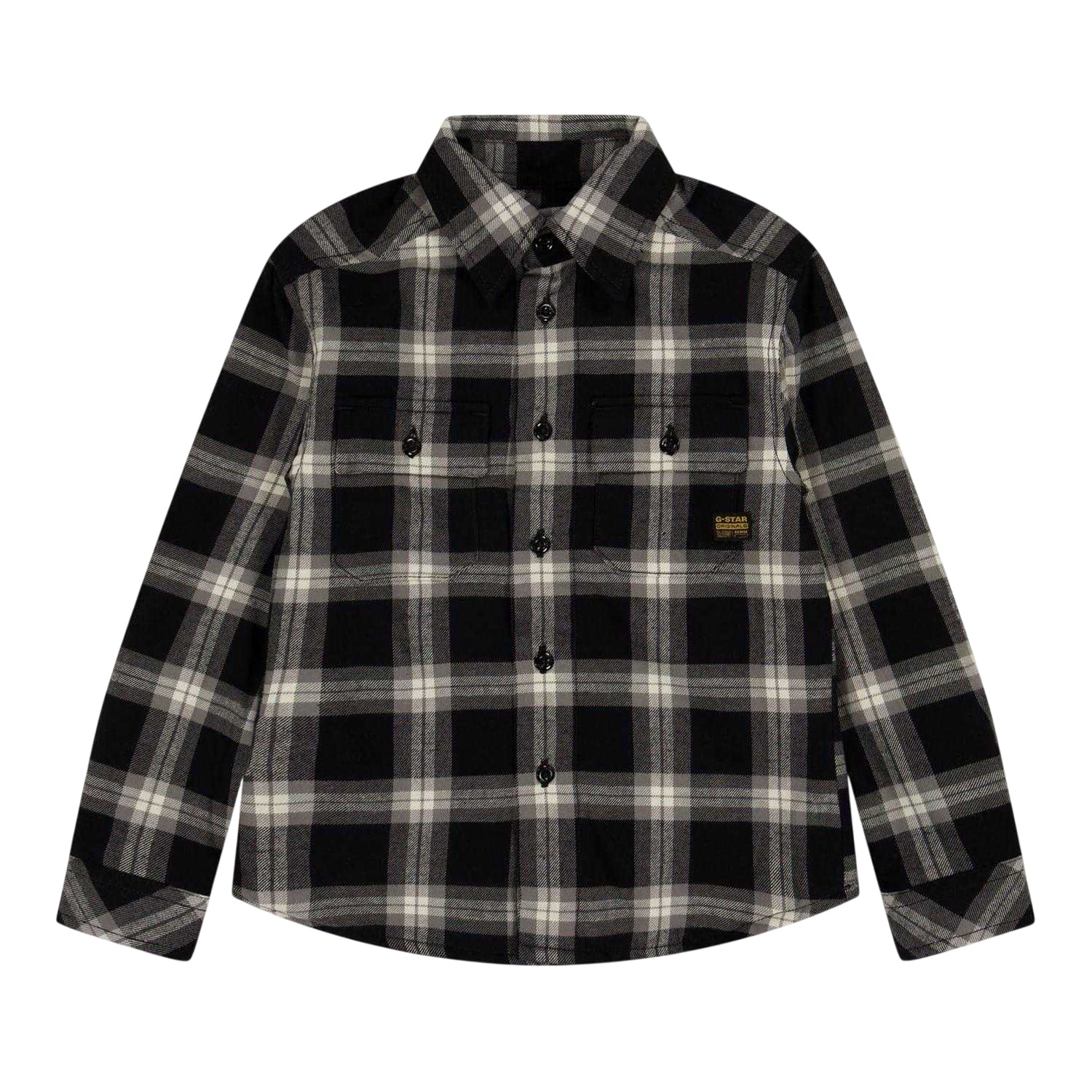 Bottle Green - Front - G-Star Childrens-Kids Plaid Overshirt