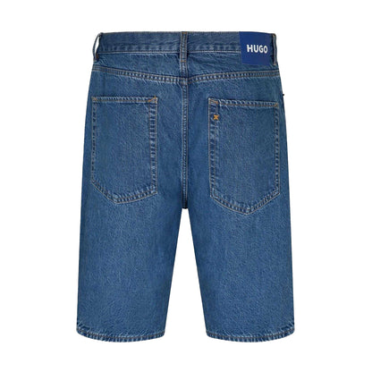 Blue - Back - Hugo Mens Denim Shorts