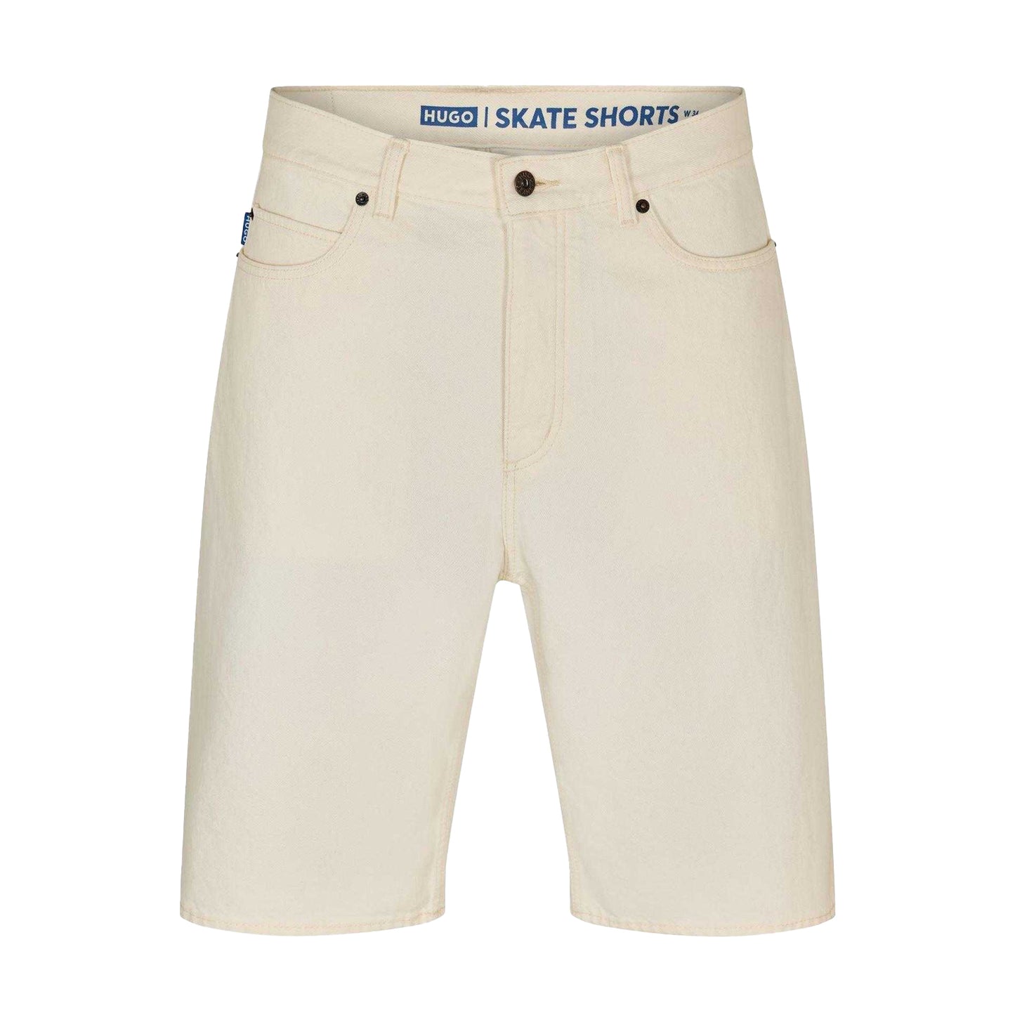 White - Front - Hugo Mens Denim Shorts