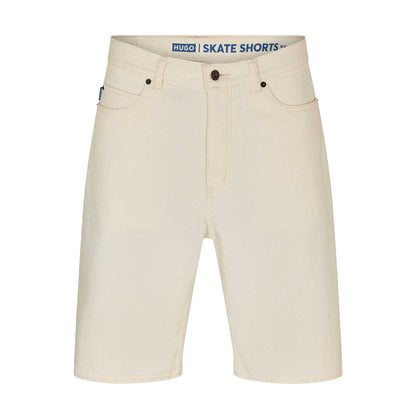 White - Front - Hugo Mens Denim Shorts