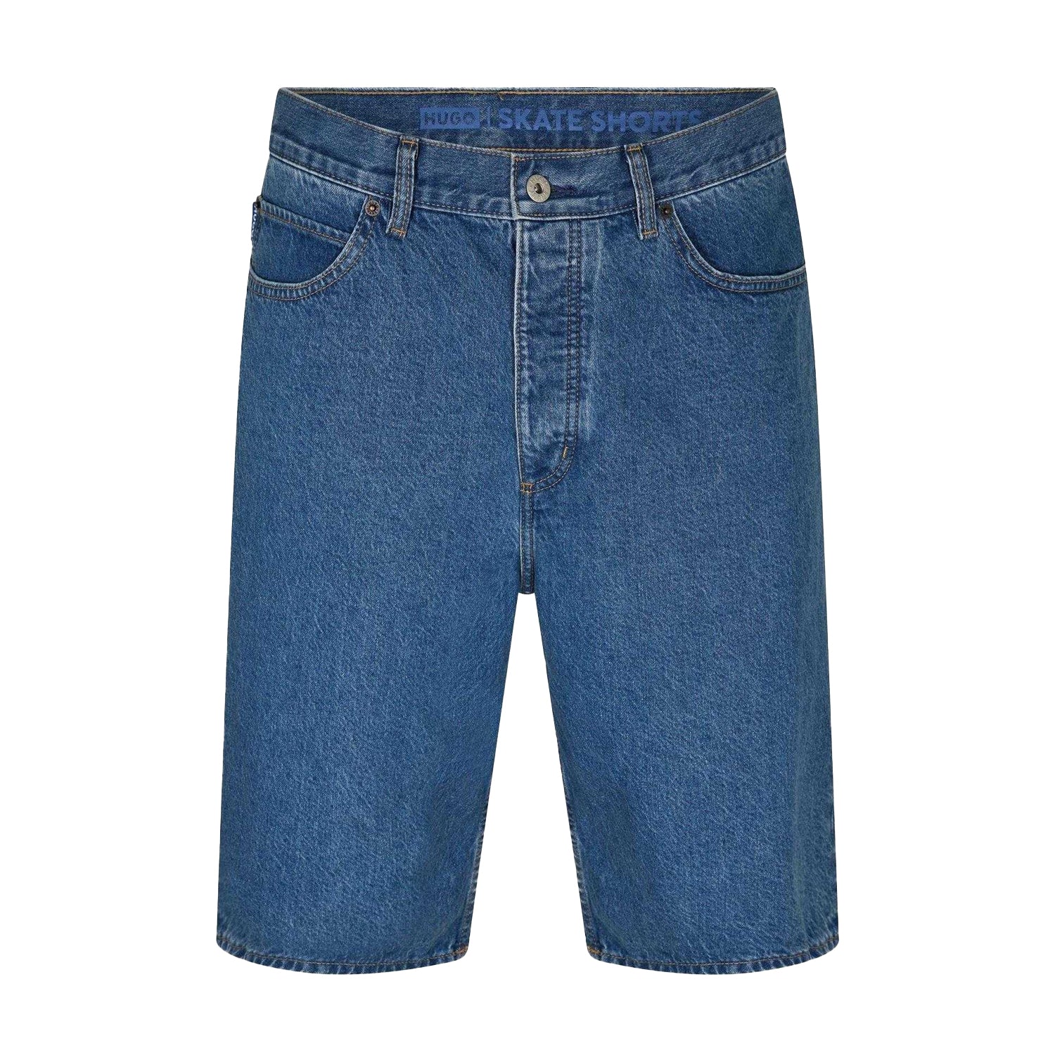 Blue - Front - Hugo Mens Denim Shorts